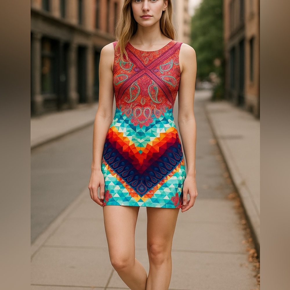 2/$25 UK2LA Colourful Body-con Dress